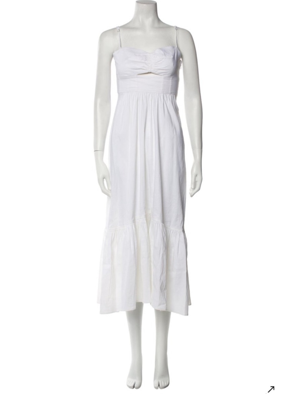 A.L.C. White Linen Midi Dress with Spaghetti Straps